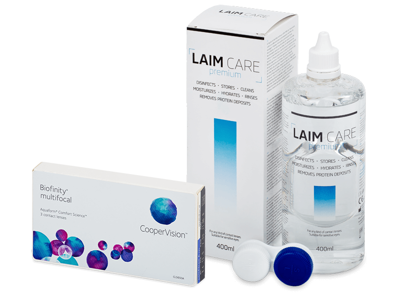 Biofinity Multifocal (3 lenti) + soluzione Laim-Care 400 ml - Package deal