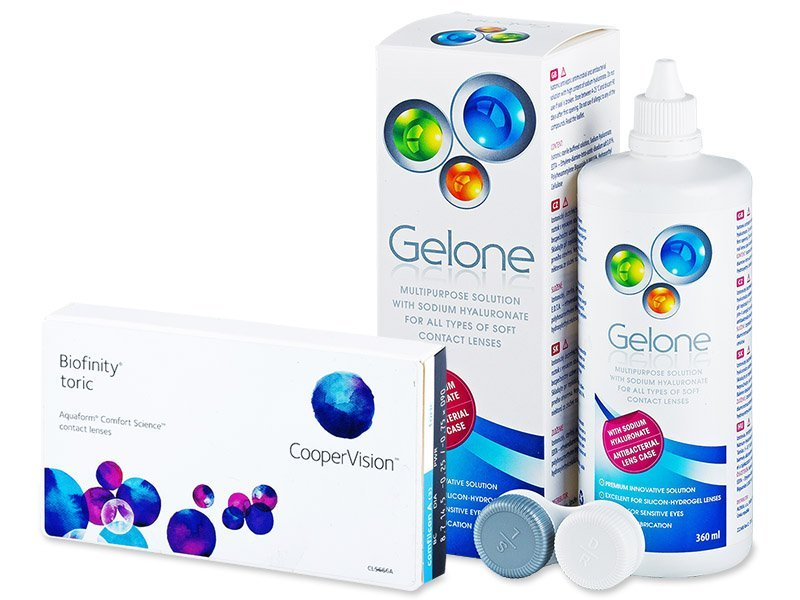 Biofinity Toric (3 lenti) + soluzione Gelone 360 ml - Package deal