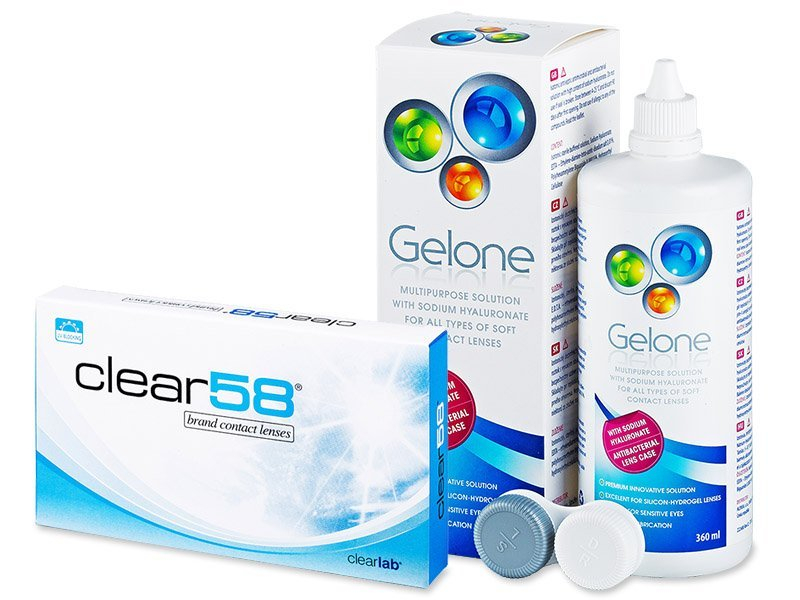 Clear 58 (6 lenti) + soluzione Gelone 360 ml - Package deal
