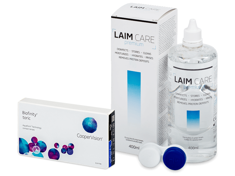 Biofinity Toric (3 lenti) + soluzione Laim-Care 400 ml - Package deal