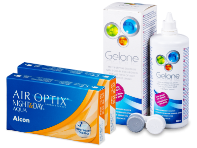 Air Optix Night and Day Aqua (2x 3 lenti) + soluzione Gelone 360 ml