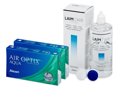 Air Optix Aqua (2x 3 lenti) + soluzione Laim Care 400 ml - Package deal