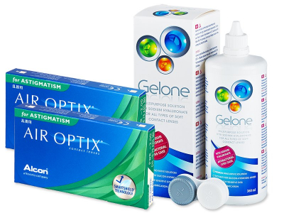 Air Optix for Astigmatism (2x 3 lenti) + soluzione Gelone 360 ml - Package deal