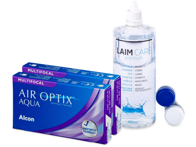 Air Optix Aqua Multifocal (2x 3 lenti) + soluzione Laim-Care 400 ml
