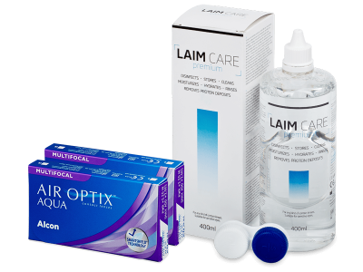Air Optix Aqua Multifocal (2x 3 lenti) + soluzione Laim-Care 400 ml - Package deal