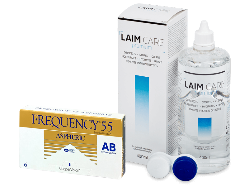Frequency 55 Aspheric (6 lenti) + soluzione Laim-Care 400 ml - Package deal