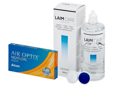 Air Optix Night and Day Aqua (6 lenti) + soluzione Laim Care 400 ml - Package deal