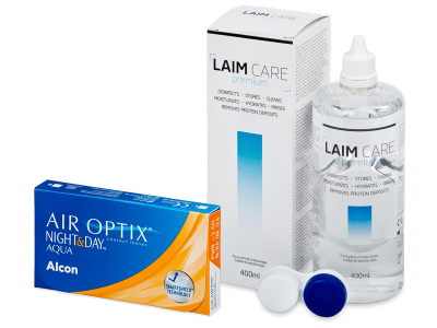 Air Optix Night and Day Aqua (6 lenti) + soluzione Laim-Care 400 ml - Package deal