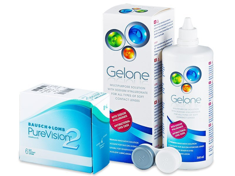 PureVision 2 (6 lenti) + soluzione Gelone 360 ml - Package deal