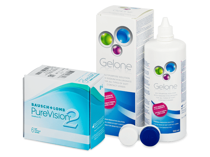 PureVision 2 (6 lenti) + soluzione Gelone 360 ml - Package deal