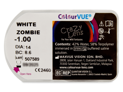 ColourVUE Crazy Lens - White Zombie - correttive (2 lenti) - Blister della lente