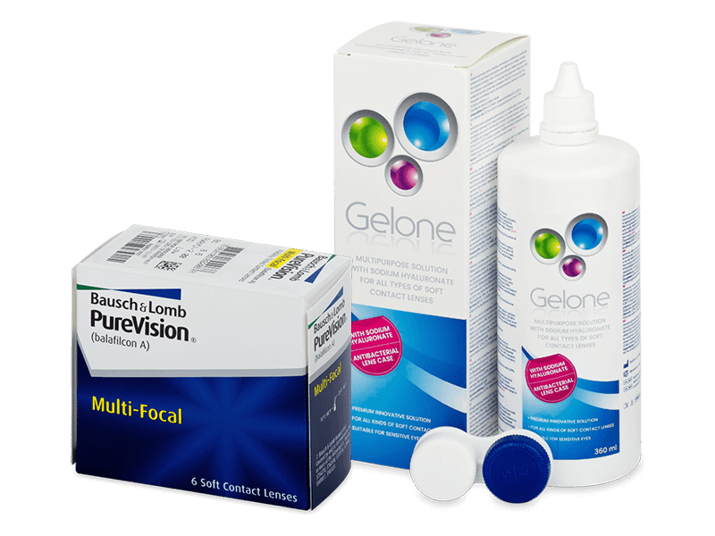 PureVision Multi-Focal (6 lenti) + soluzione Gelone 360 ml - Package deal