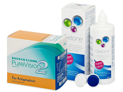 PureVision 2 for Astigmatism (6 lenti) + soluzione Gelone 360 ml - Package deal
