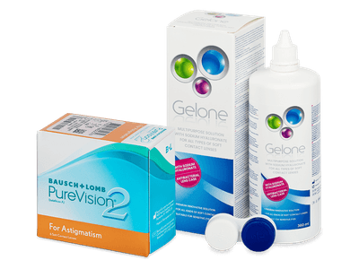 PureVision 2 for Astigmatism (6 lenti) + soluzione Gelone 360 ml - Package deal