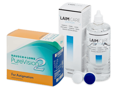 PureVision 2 for Astigmatism (6 lenti) + soluzione Laim Care 400 ml - Package deal