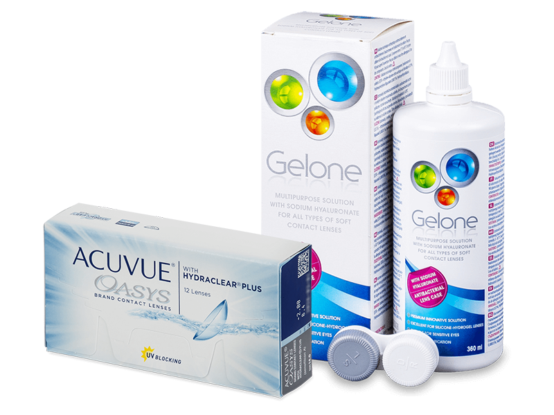 Acuvue Oasys (12 lenti) + soluzione Gelone 360 ml - Package deal