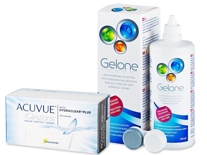 Acuvue Oasys (24 lenti) + soluzione Gelone 360 ml - Package deal