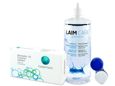 Biomedics 55 Evolution (6 lenti) + soluzione Laim-Care 400 ml