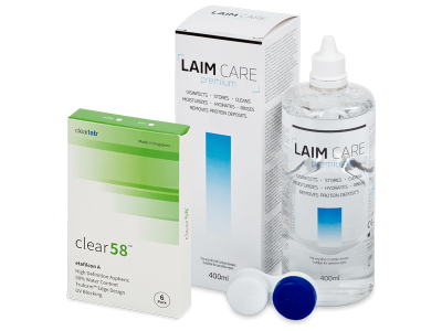 Clear 58 (6 lenti) + soluzione Laim-Care 400 ml