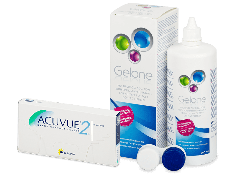 Acuvue 2 (6 lenti) + soluzione Gelone 360 ml - Package deal