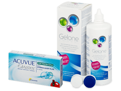 Acuvue Oasys for Presbyopia (6 lenti) + soluzione Gelone 360 ml - Package deal
