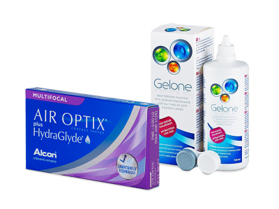 Air Optix plus HydraGlyde Multifocal (3 lenti) + soluzione Gelone 360 ml