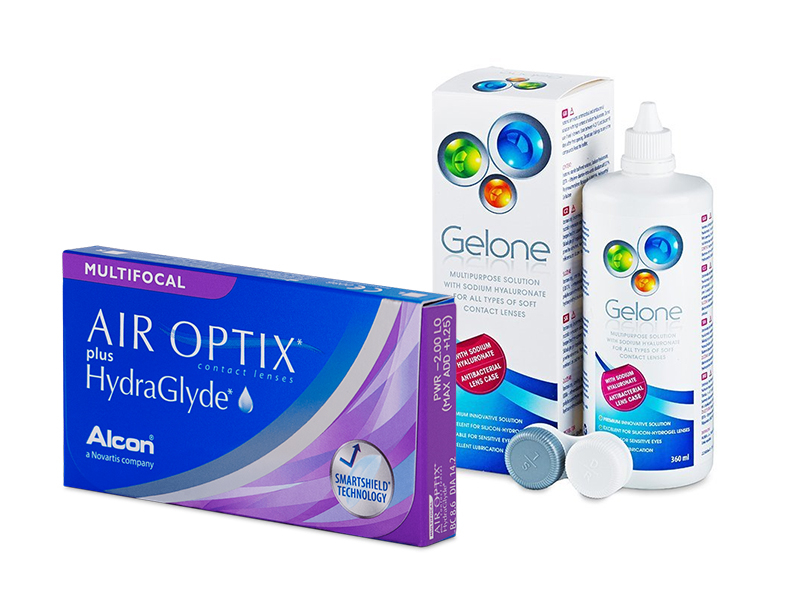Air Optix plus HydraGlyde Multifocal (6 lenti) + soluzione Gelone 360 ml