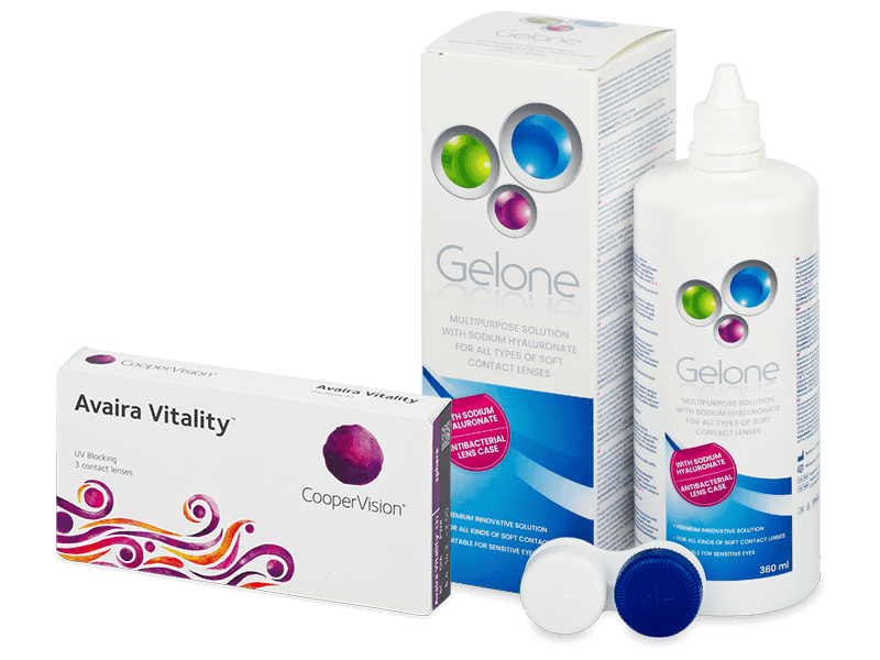 Avaira Vitality (3 lenti) + soluzione Gelone 360 ml - Package deal