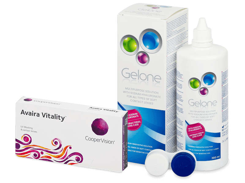 Avaira Vitality (6 lenti) + soluzione Gelone 360 ml - Package deal