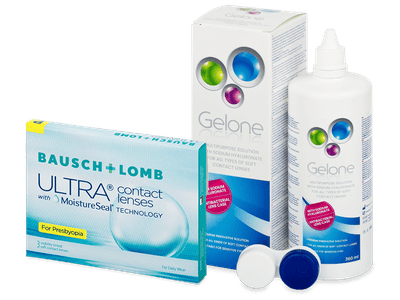 Bausch + Lomb ULTRA for Presbyopia (3 lenti) + soluzione Gelone 360 ml - Package deal