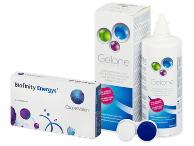 Biofinity Energys (3 lenti) + soluzione Gelone 360 ml - Package deal