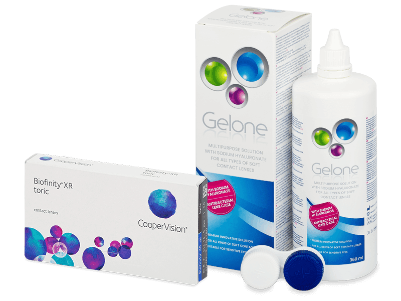 Biofinity XR Toric (3 lenti) + soluzione Gelone 360 ml - Package deal