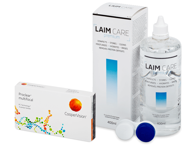 Proclear Multifocal (3 lenti) + soluzione Laim-Care 400 ml - Package deal