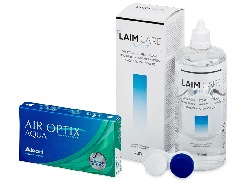 Air Optix Aqua (6 lenti) + soluzione Laim-Care 400 ml - Package deal