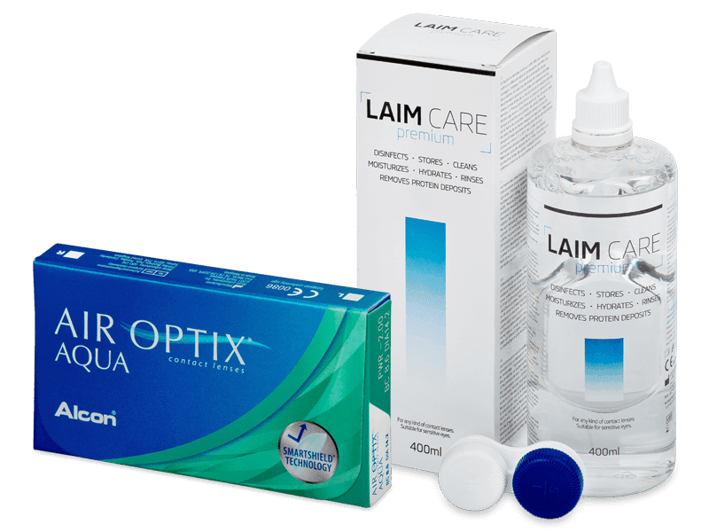 Air Optix Aqua (6 lenti) + soluzione Laim Care 400 ml - Package deal