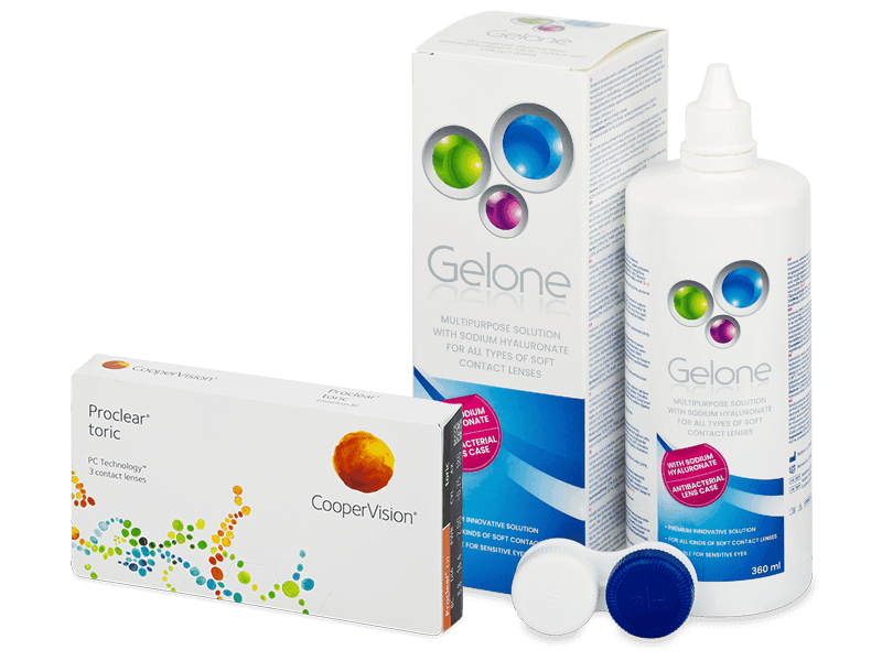 Proclear Toric (3 lenti) + soluzione Gelone 360 ml - Package deal