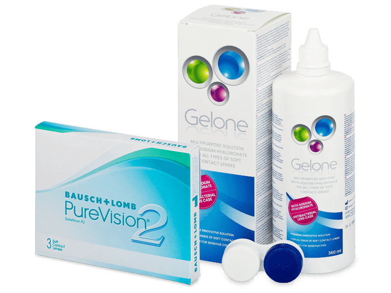 PureVision 2 (3 lenti) + soluzione Gelone 360 ml - Package deal