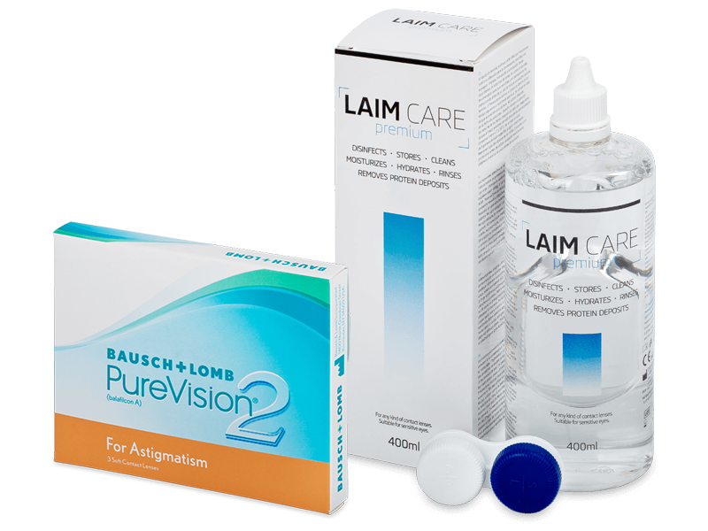PureVision 2 for Astigmatism (3 lenti) + soluzione Laim-Care 400 ml - Package deal