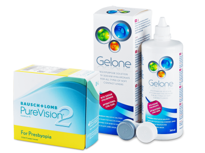 PureVision 2 for Presbyopia (6 lenti) + soluzione Gelone 360 ml - Package deal