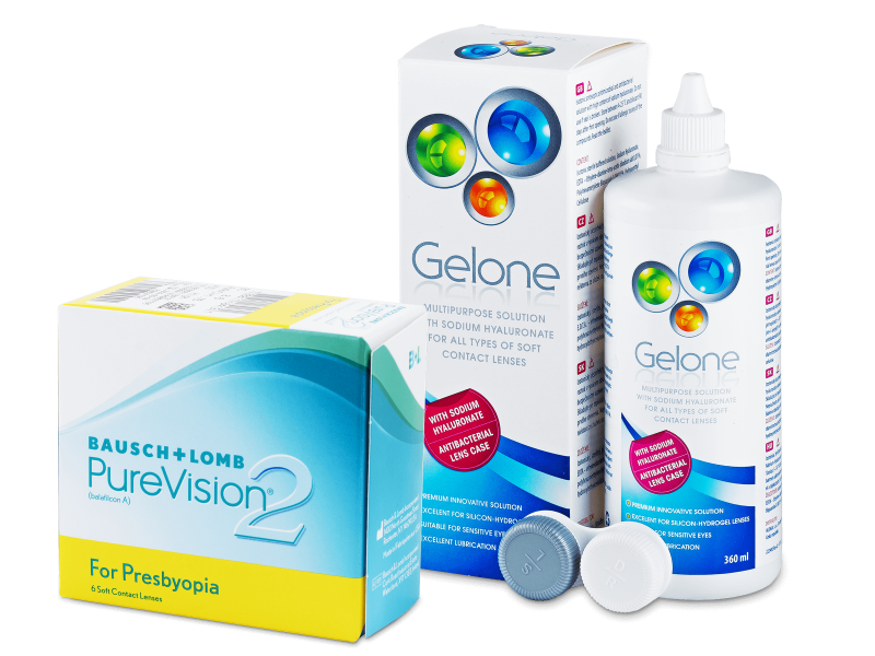 PureVision 2 for Presbyopia (6 lenti) + soluzione Gelone 360 ml - Package deal