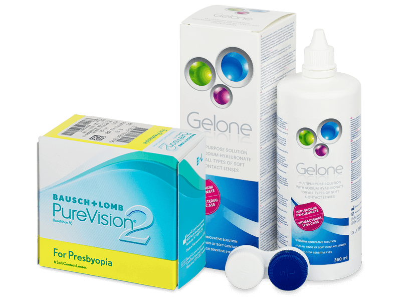 PureVision 2 for Presbyopia (6 lenti) + soluzione Gelone 360 ml - Package deal