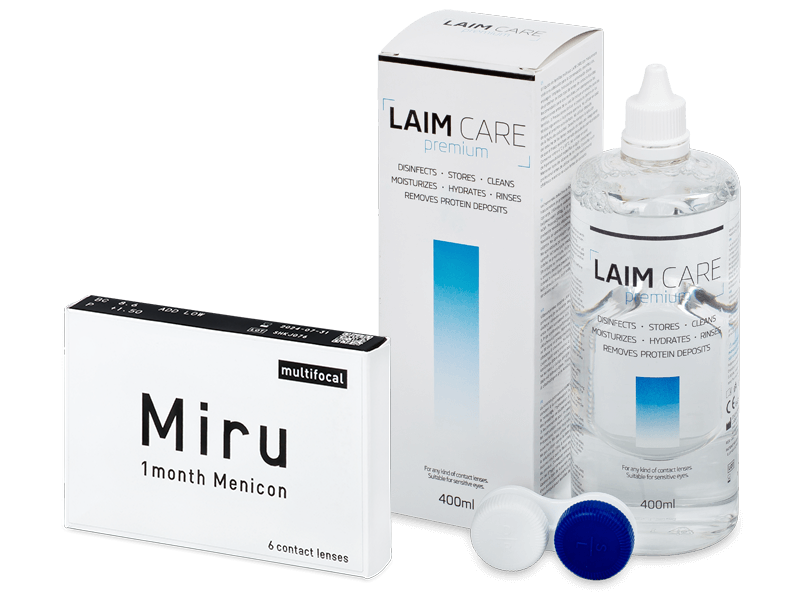 Miru 1month Menicon multifocal (6 lenti) + soluzione Laim-Care 400 ml - Package deal