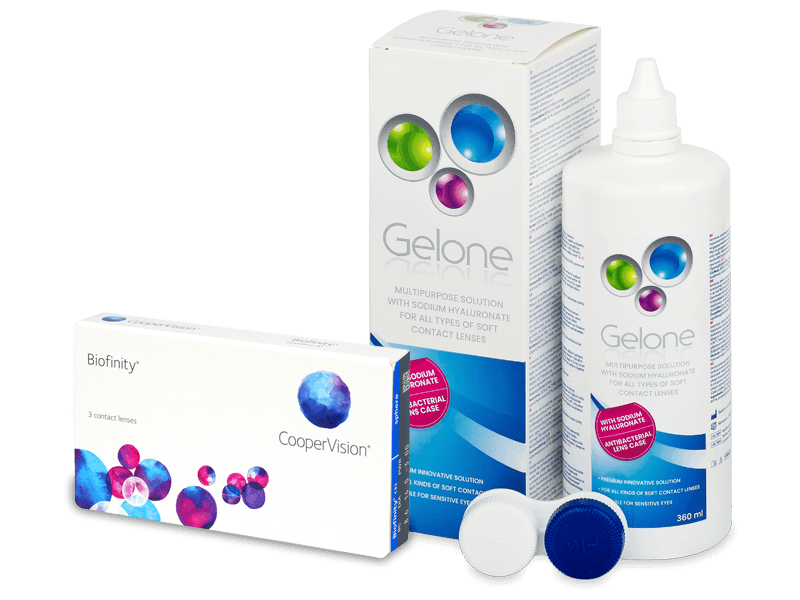 Biofinity (3 lenti) + soluzione Gelone 360 ml - Package deal