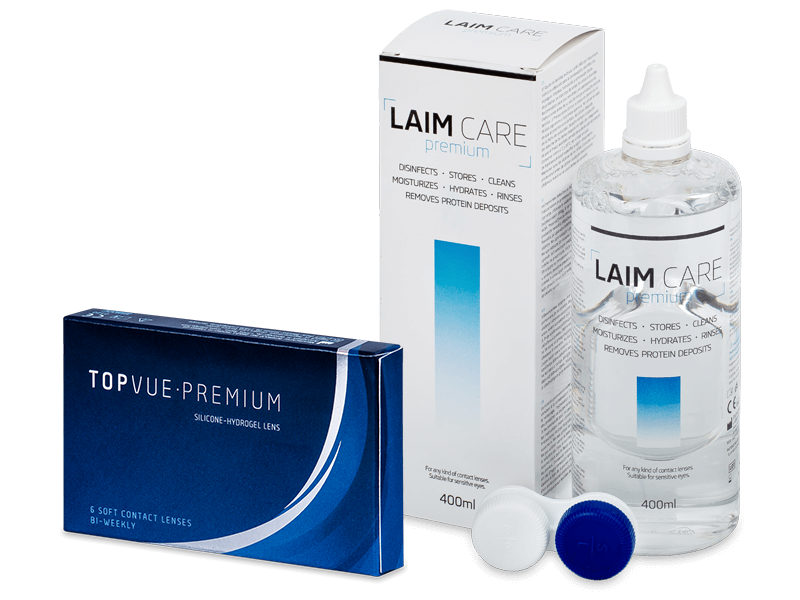 TopVue Premium (6 lenti) + soluzione Laim-Care 400 ml - Package deal