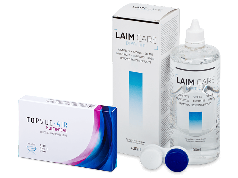 TopVue Air Multifocal (3 lenti) + soluzione Laim-Care 400 ml - Package deal