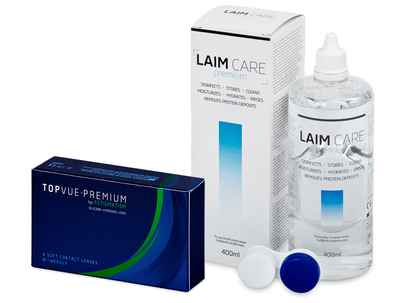 TopVue Premium for Astigmatism (6 lenti) + soluzione Laim-Care 400 ml - Package deal