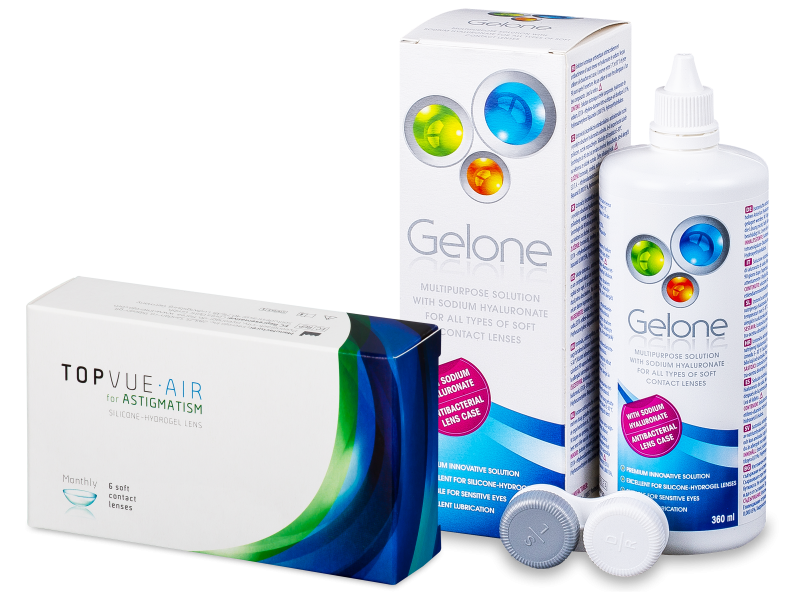 TopVue Air for Astigmatism (6 lenti) + soluzione Gelone 360 ml - Package deal