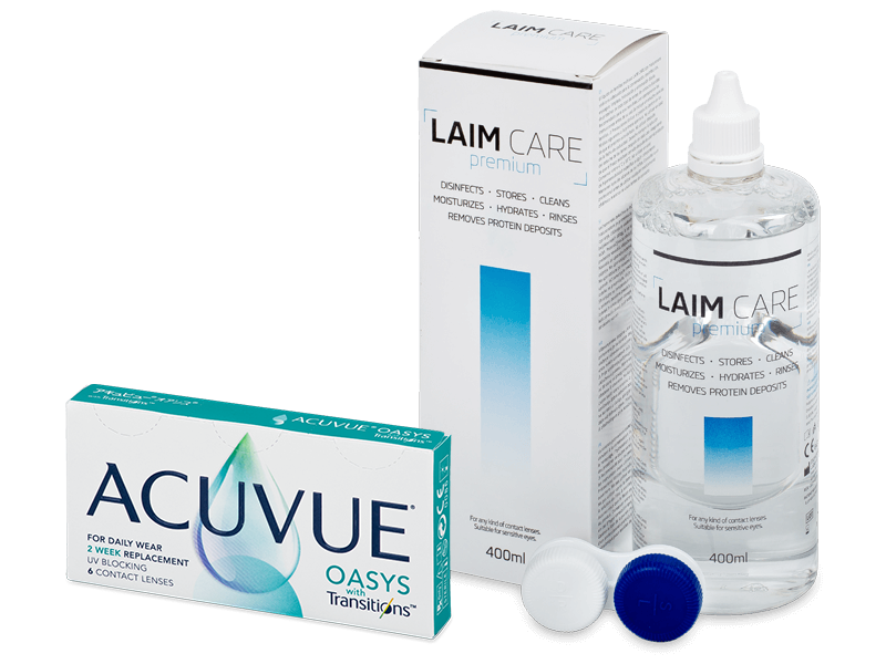 Acuvue Oasys with Transitions (6 lenti) + soluzione Laim-Care 400 ml - Package deal