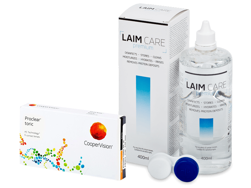 Proclear Toric XR (6 lenti) + soluzione Laim-Care 400 ml - Package deal