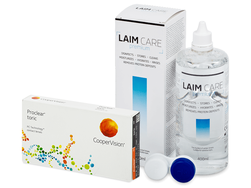 Proclear Toric XR (6 lenti) + soluzione Laim-Care 400 ml - Package deal